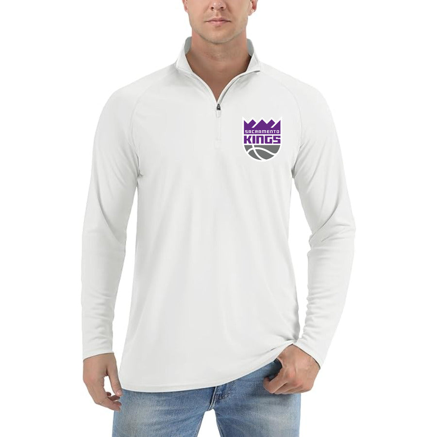 Sacramento Kings quarter-zip athletic shirt in White