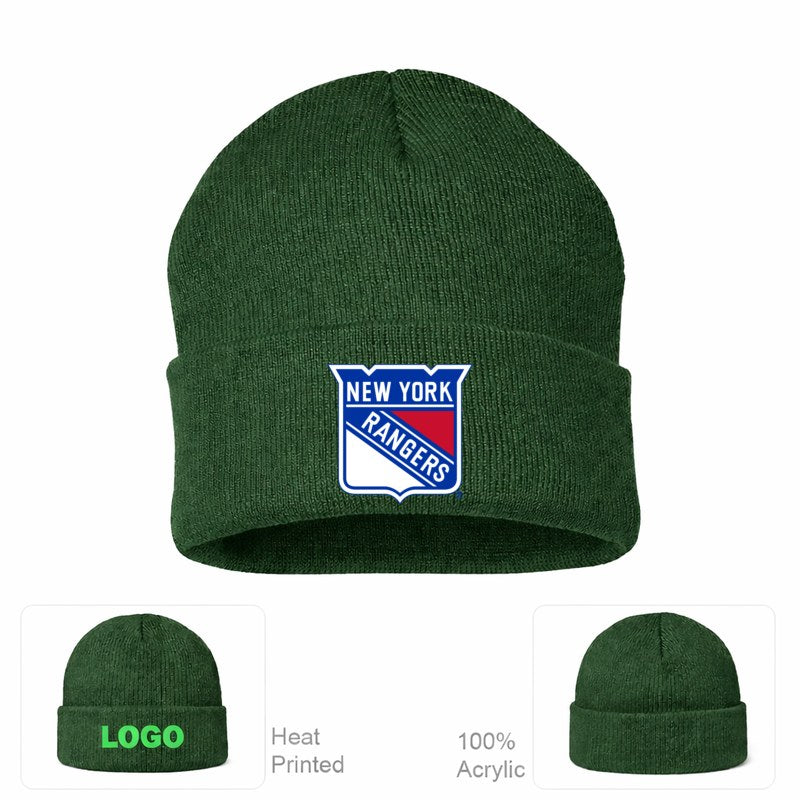New York Rangers Forest Green Beanie Hat