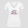 Women's Utah Tech Trailblazers V Neck T-Shirt in white