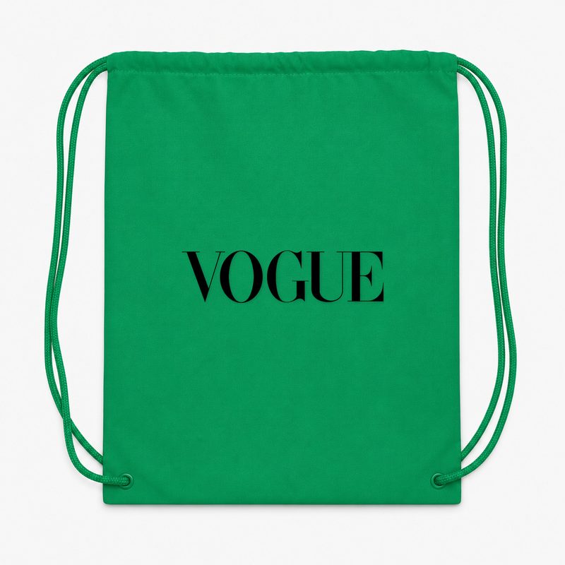 1200px VOGUE Revista Drawstring Bag - Green