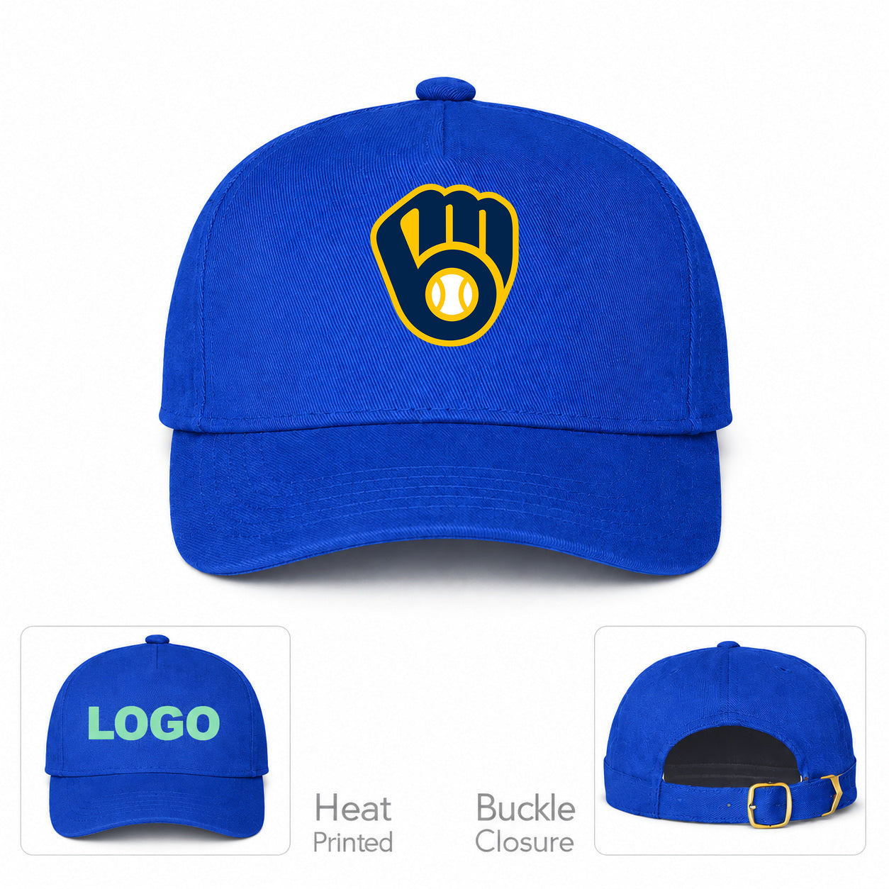 MLB Milwaukee Brewers Baseball Cap Hat - Blue