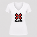 Women's X Games V Neck T-Shirt in white
