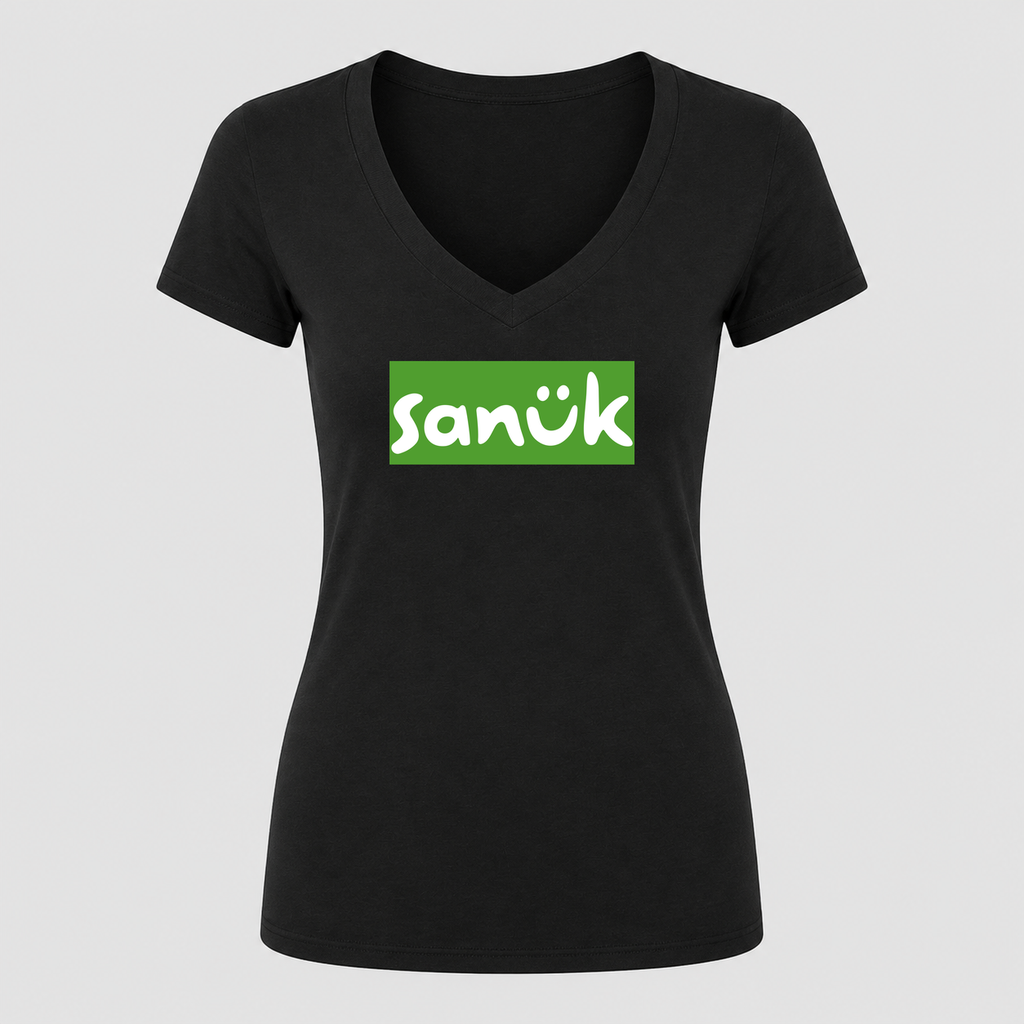 Women's Sanuk V Neck T-Shirt in black