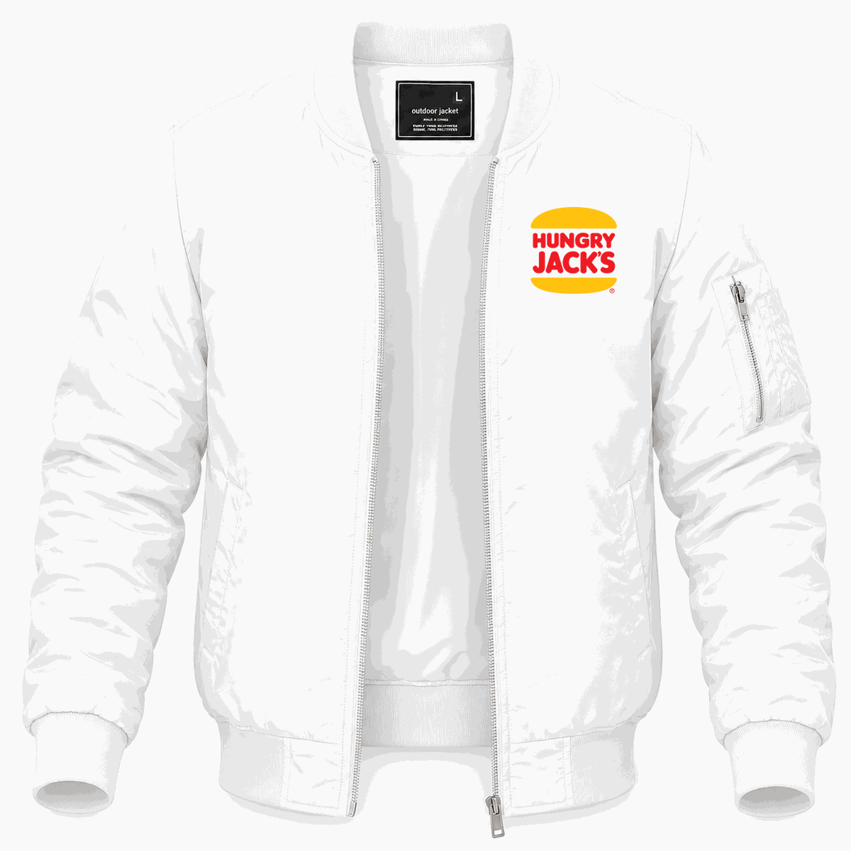 Men's Hungry Jack's Lightweight Bomber Jacket - White