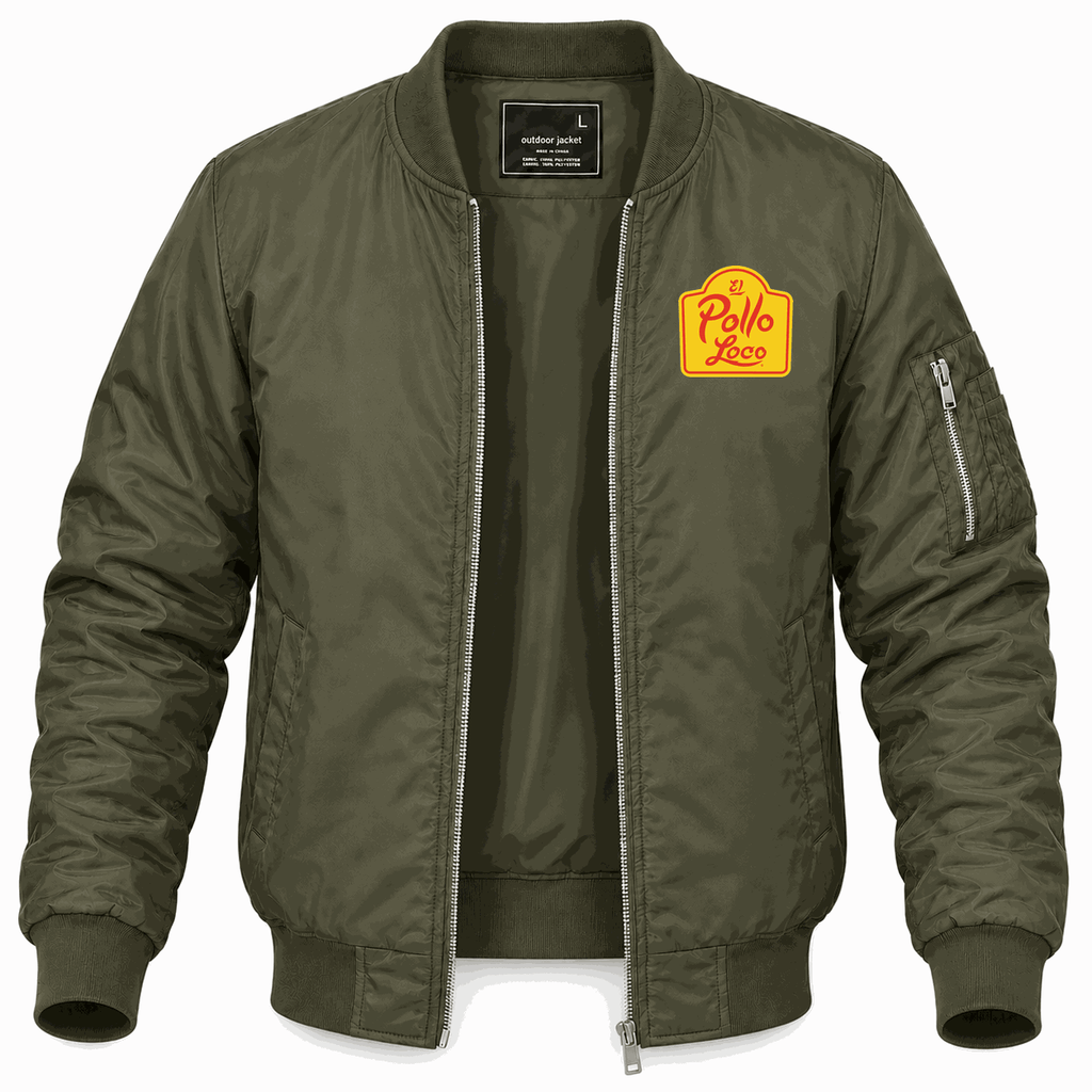 Men's El Pollo Loco Lightweight Bomber Jacket - Army Green