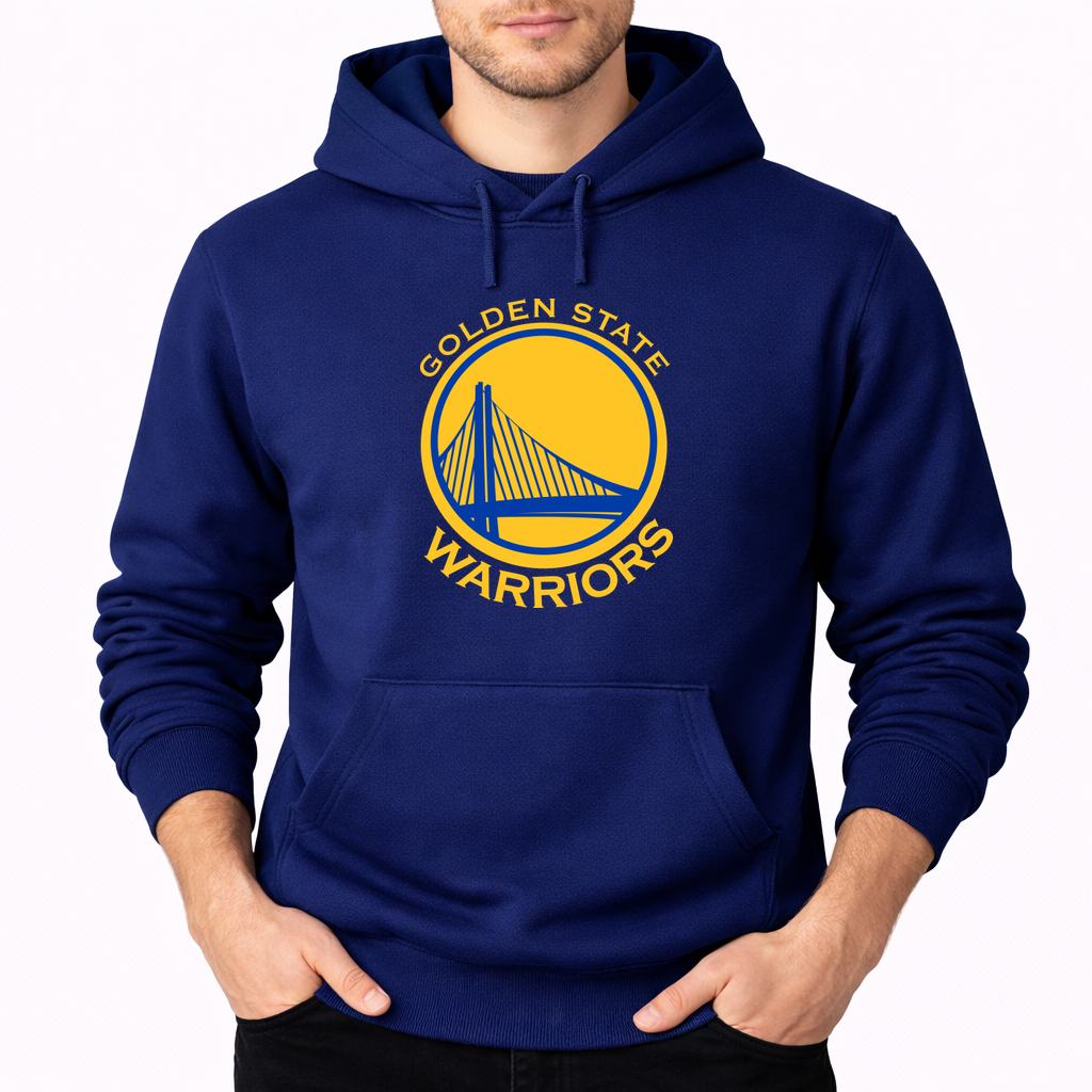 Men's Golden states warrior yellow Pullover Hoodie - Navy