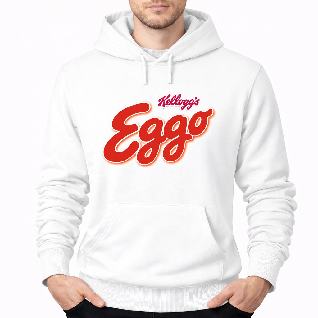 Men's Eggo Kelloggs Food Pullover Hoodie - White