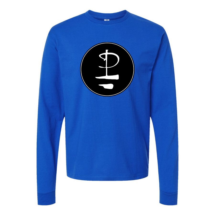 Men's Pink-Floyd-Logo-768x432 Long sleeves Cotton Blend T-Shirt - Blue