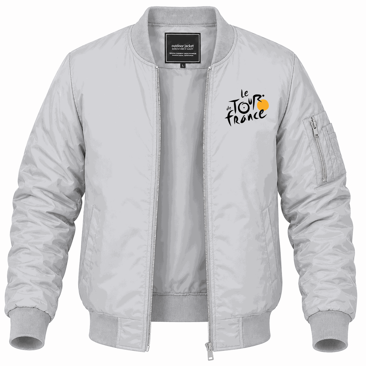 Men's Tour de France logo Lightweight Bomber Jacket - Gray