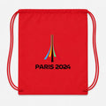 Paris 2024 Olympics Black Drawstring Bag - Red