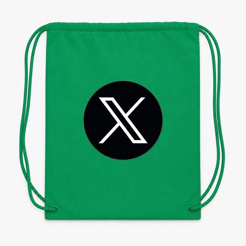 Twitter X Drawstring Bag - Green