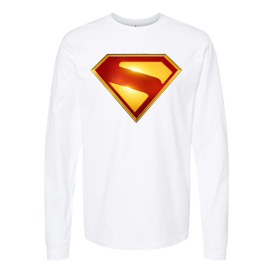 Men's Superman 2025 Long sleeves Cotton Blend T-Shirt - White