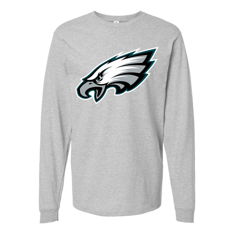 Men's Philadelphia Eagles Long sleeves Cotton Blend T-Shirt - Gray