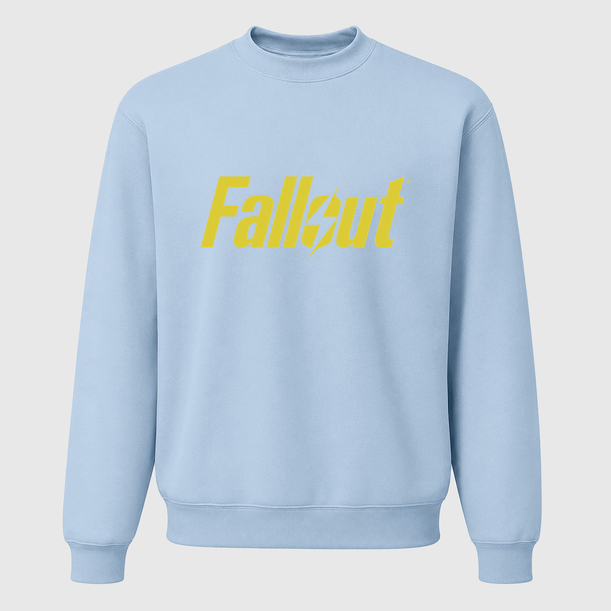 Men's Fallout Yellow Logo Crewneck Sweatshirt - Sky Blue
