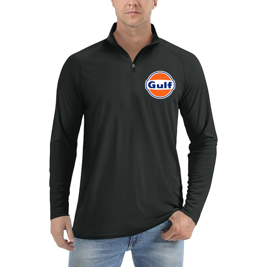 Gulf Oil Logo quarter-zip athletic shirt in Black