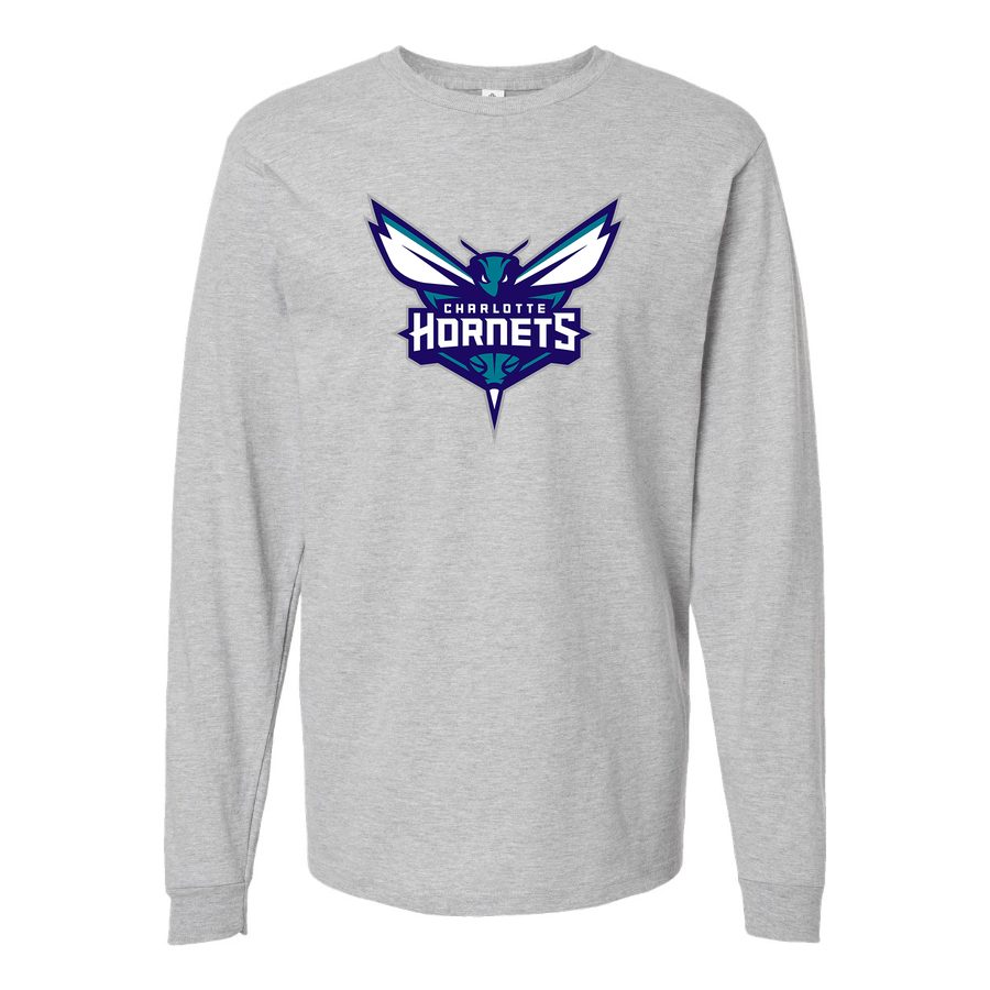 Men's Charlotte Hornets Long sleeves Cotton Blend T-Shirt - Gray