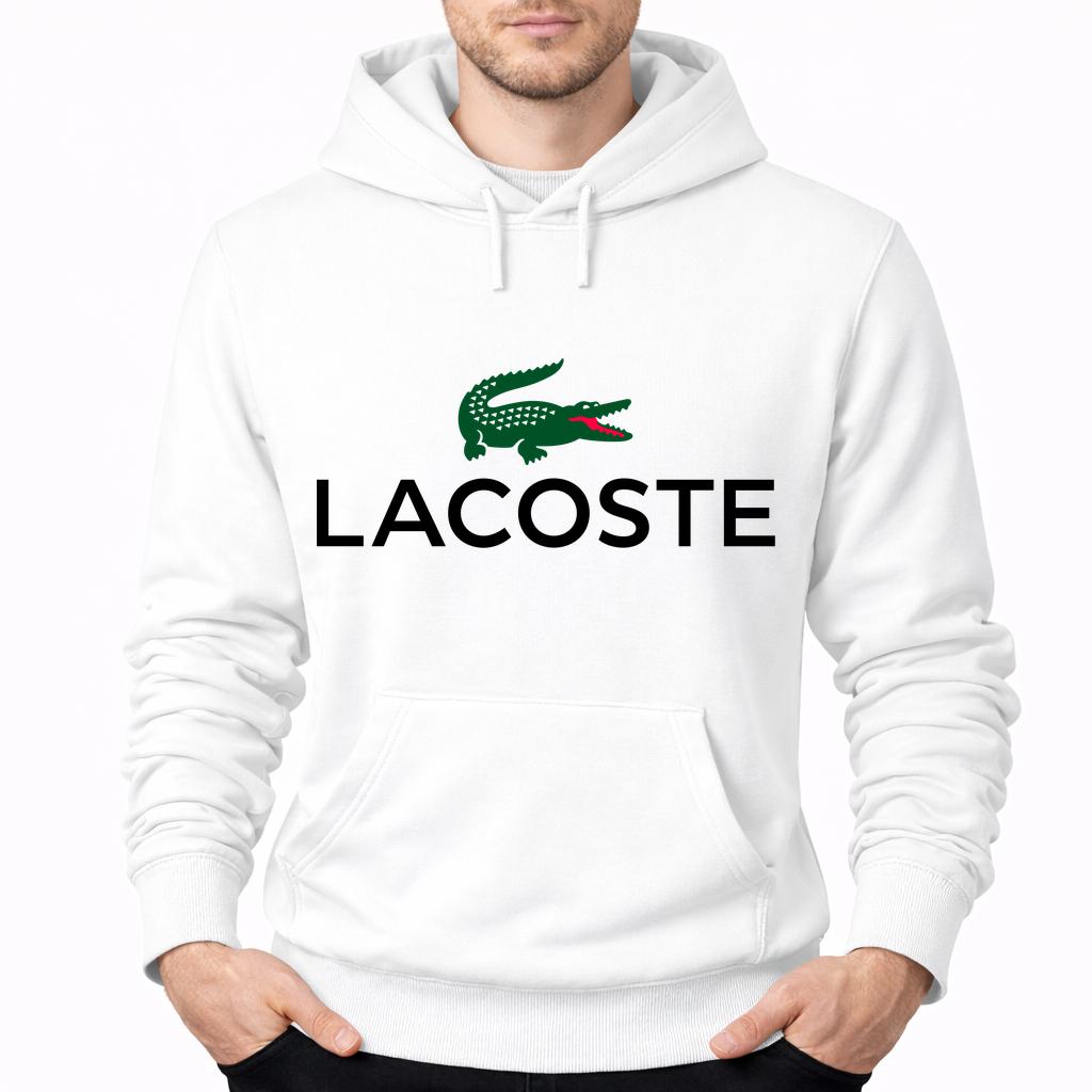 Men's Lacoste Pullover Hoodie - White