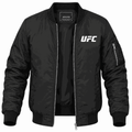 Men's UFC White Logo Lightweight Bomber Jacket - Black