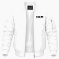 Men's Free Palestine Black Lightweight Bomber Jacket - White