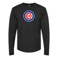 Men's Chicago Cubs Long sleeves Cotton Blend T-Shirt - Black