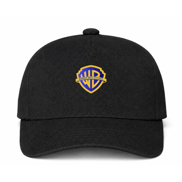 Warner Bros Logo Black Dad Baseball Cap Hat
