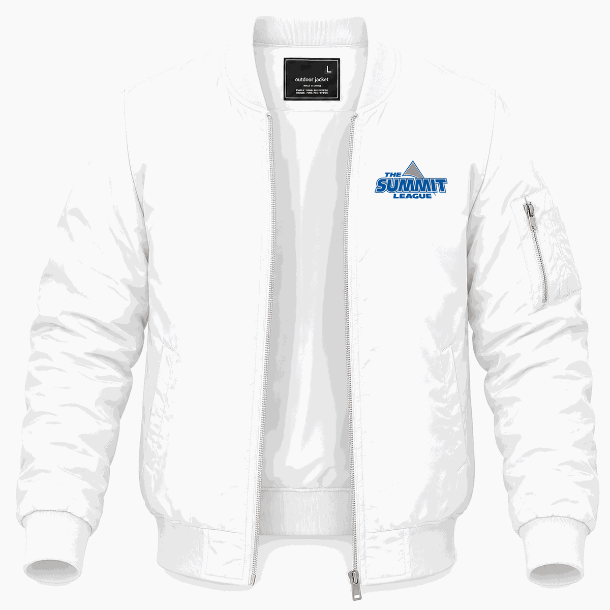 Men's The Summit League Logo Lightweight Bomber Jacket - White