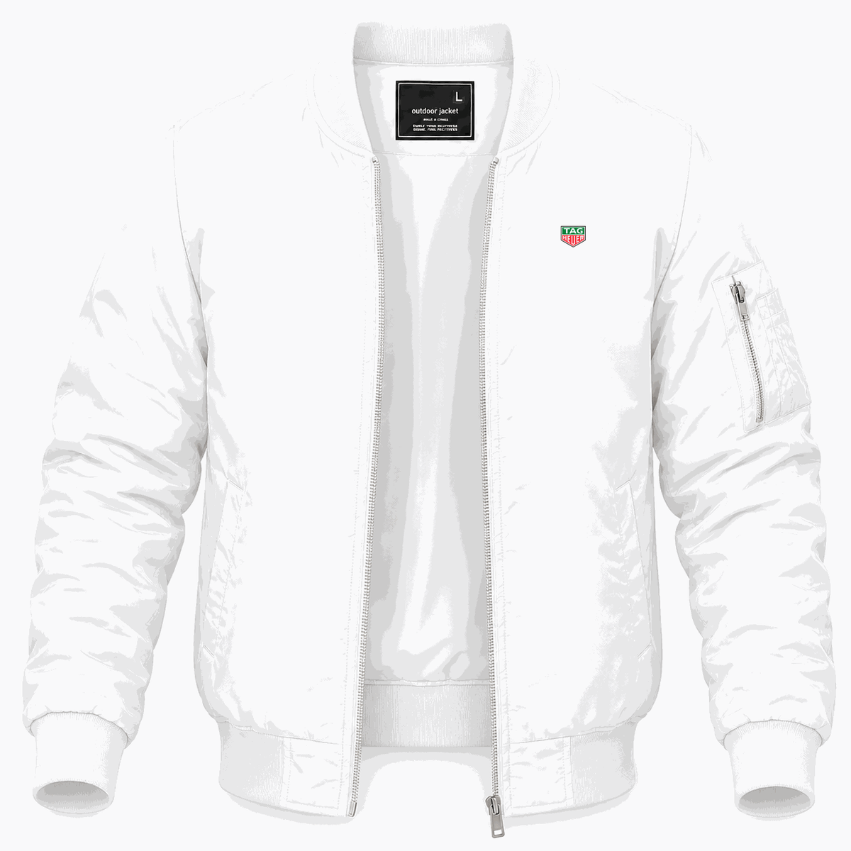 Men's TAG Heuer white Lightweight Bomber Jacket - White