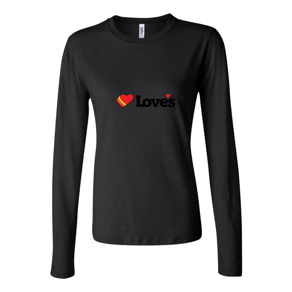 Women's Loves Travel Stops Long Sleeve T-Shirt - Black