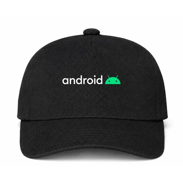 Android White Logo Black Dad Baseball Cap Hat
