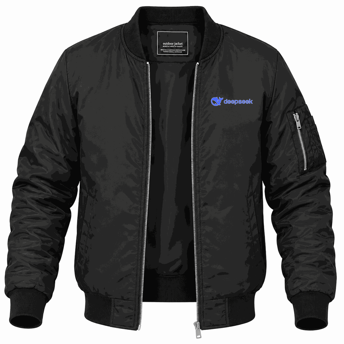 Men's DeepSeek Lightweight Bomber Jacket - Black
