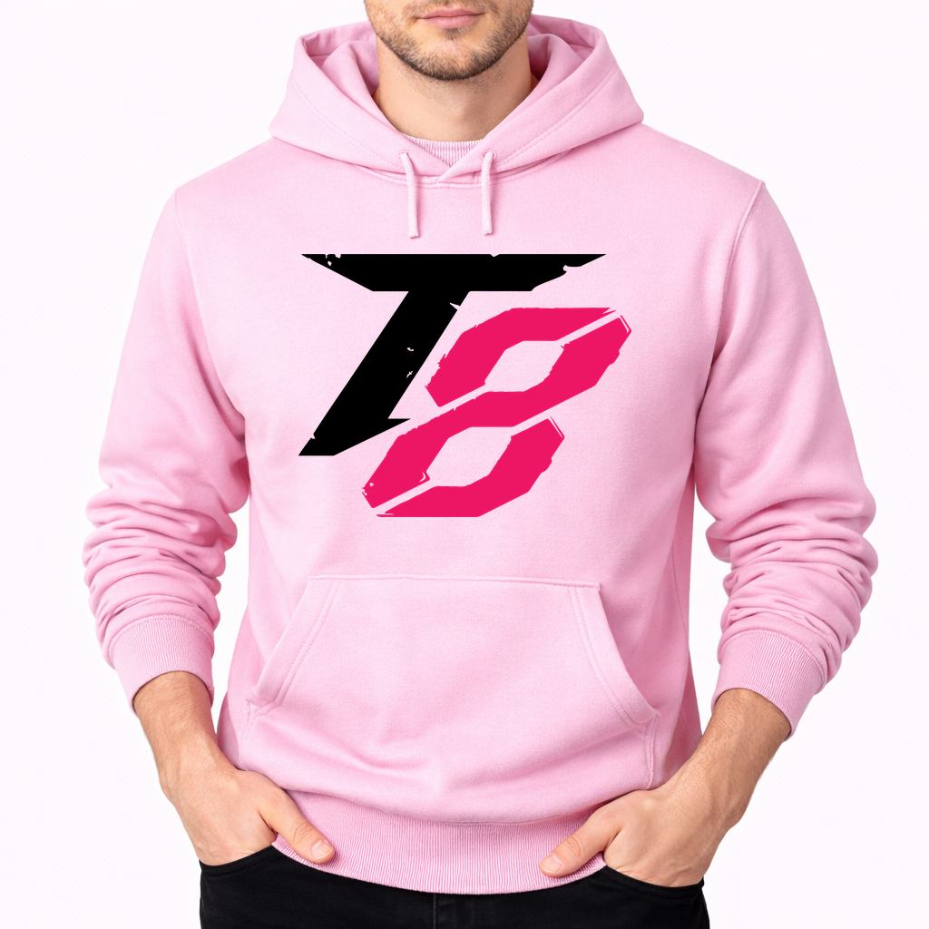 Men's Tekken 8 Black Logo Pullover Hoodie - Pink
