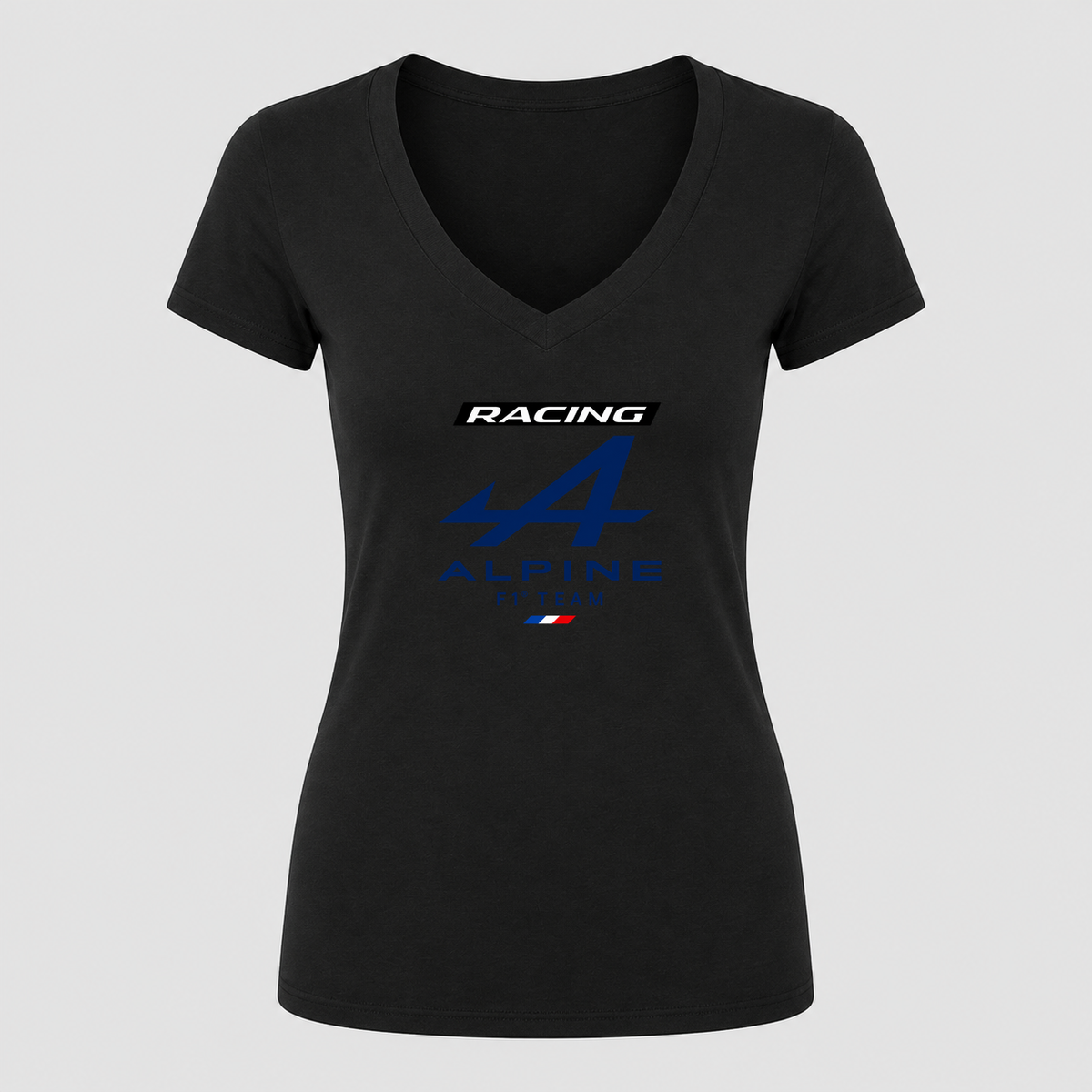 Women's Alpine F1 Team V Neck T-Shirt in black