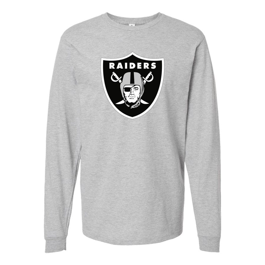Men's Las Vegas Raiders Long sleeves Cotton Blend T-Shirt - Gray