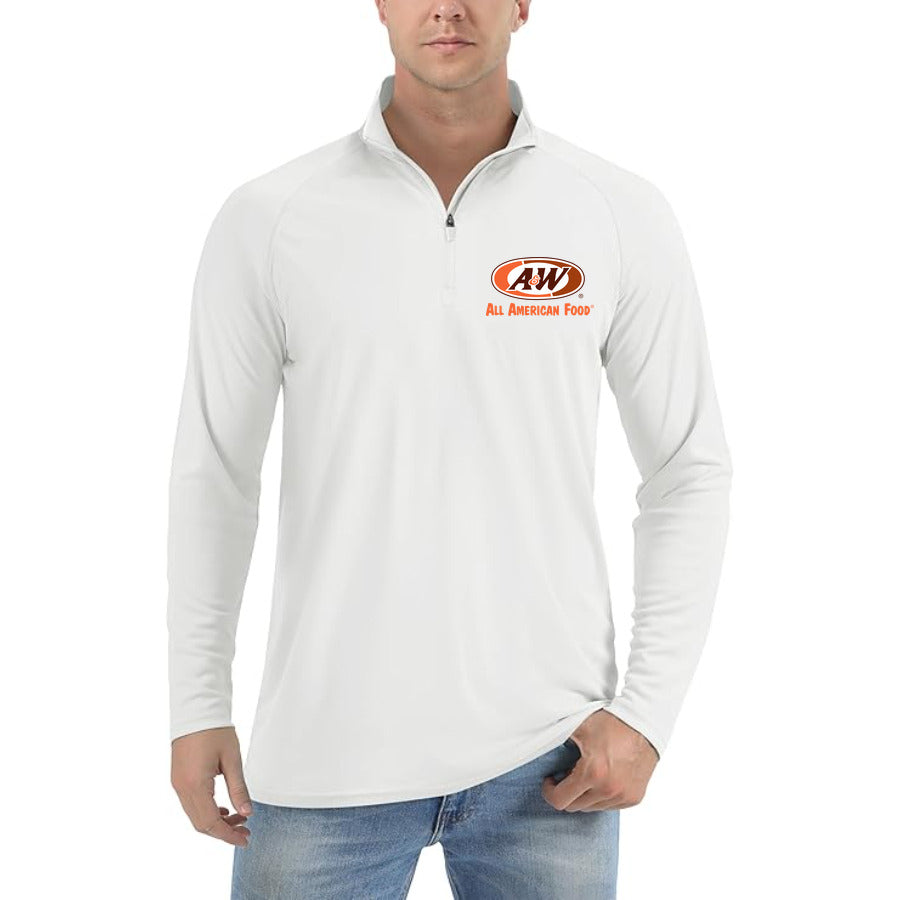 Logo AW quarter-zip athletic shirt in White
