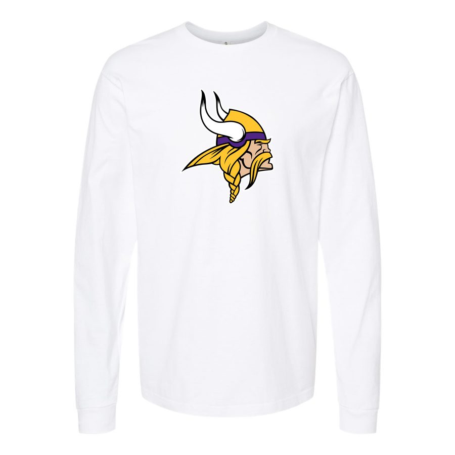 Men's Minnesota Vikings Long sleeves Cotton Blend T-Shirt - White