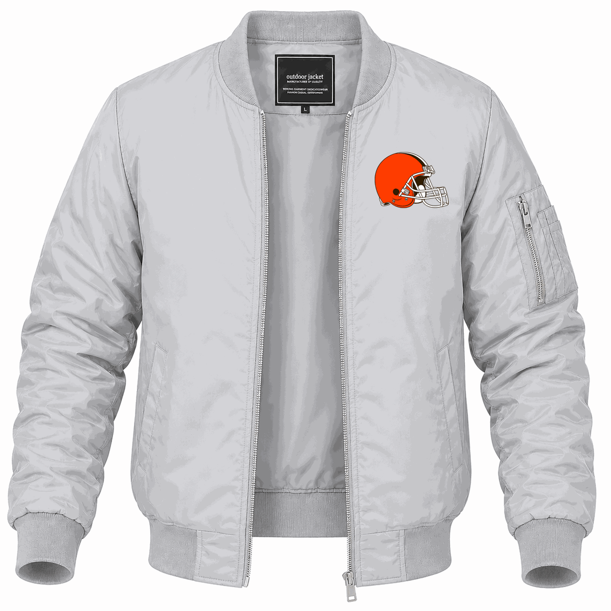 Men's Cleveland Browns Lightweight Bomber Jacket - Gray