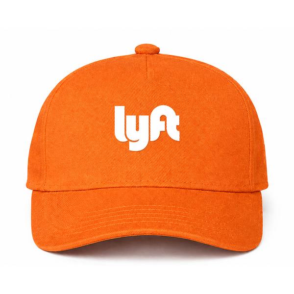 Lyft White Logo Orange Dad Baseball Cap Hat