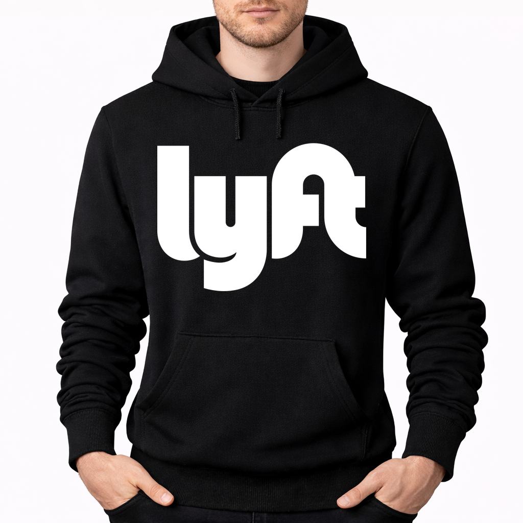 Men's Lyft White Pullover Hoodie - Black