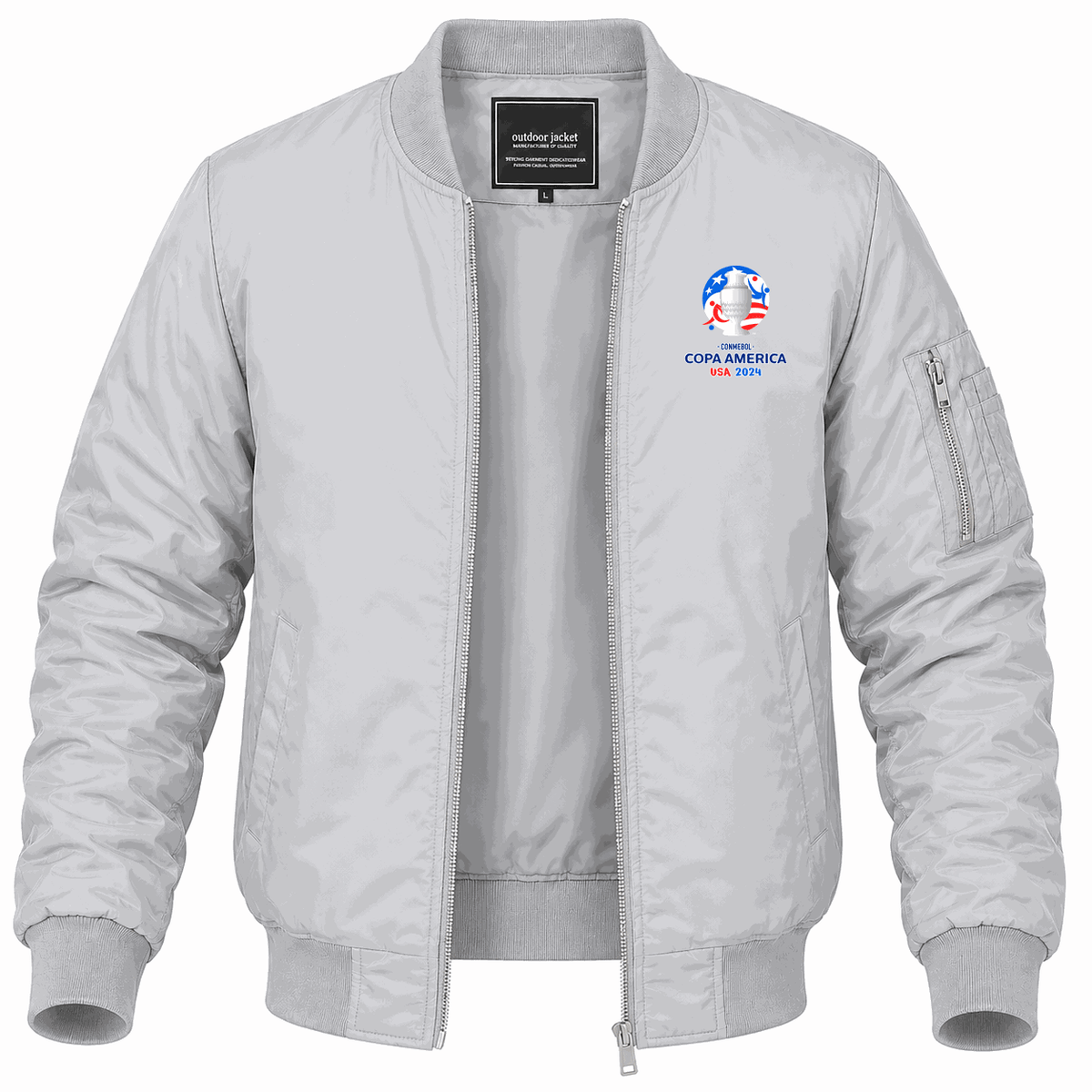 Men's Copa América 2024 logo Lightweight Bomber Jacket - Gray