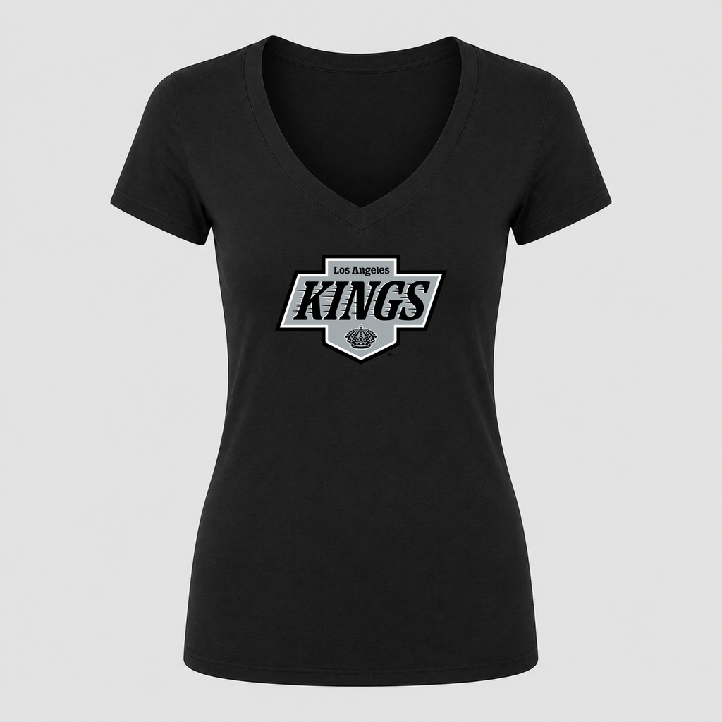 Women's Los Angeles Kings V Neck T-Shirt in black