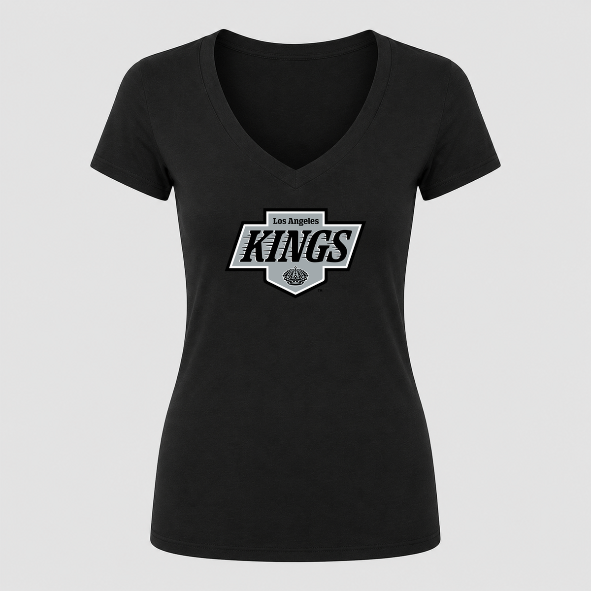Women's Los Angeles Kings V Neck T-Shirt in black