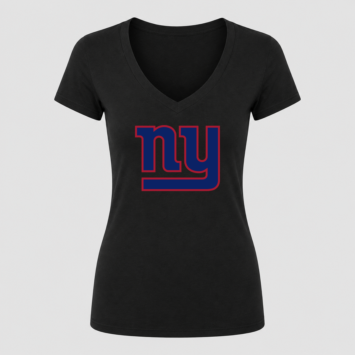 Women's New York Giants V Neck T-Shirt in black