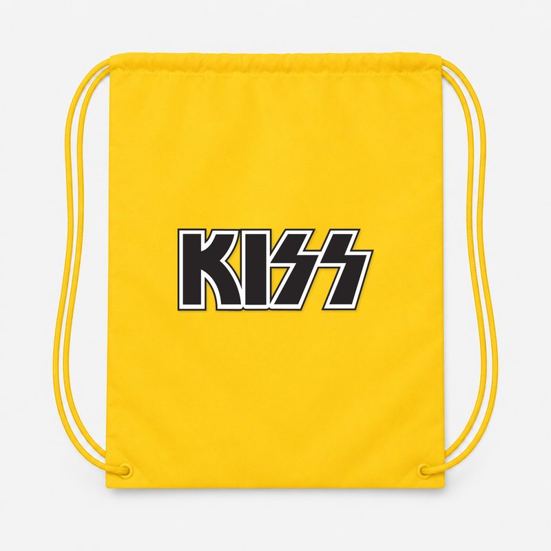 Kiss Drawstring Bag - Yellow