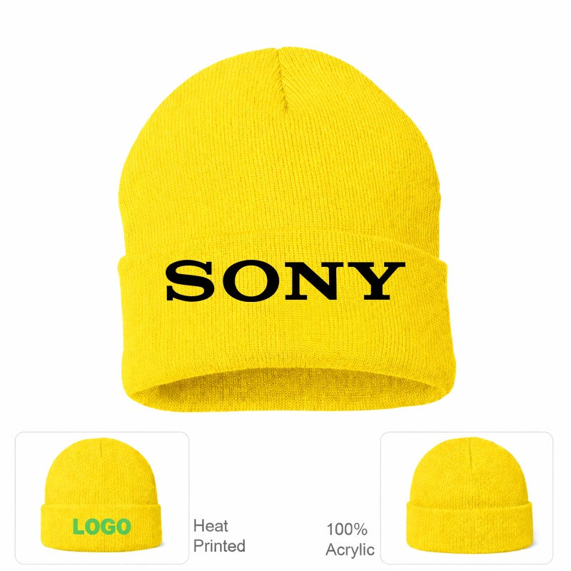 Sony Black Logo Beanie Hat - Yellow