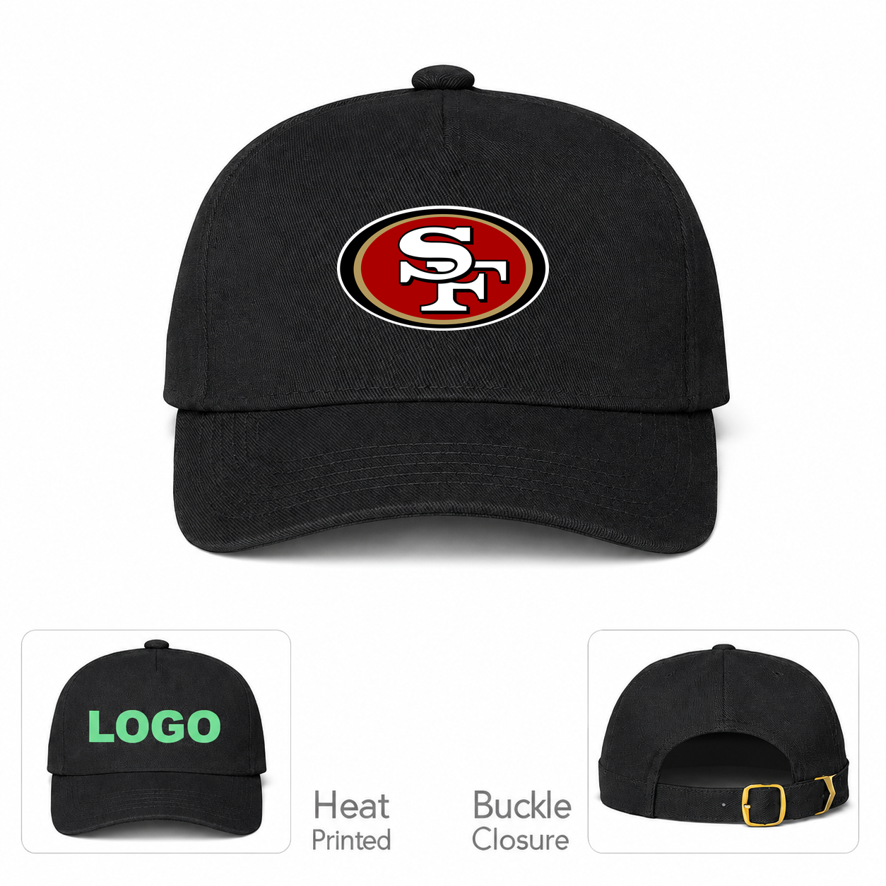 San Francisco 49ers Black Baseball Cap Hat