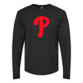 Men's Philadelphia Phillies Long sleeves Cotton Blend T-Shirt - Black