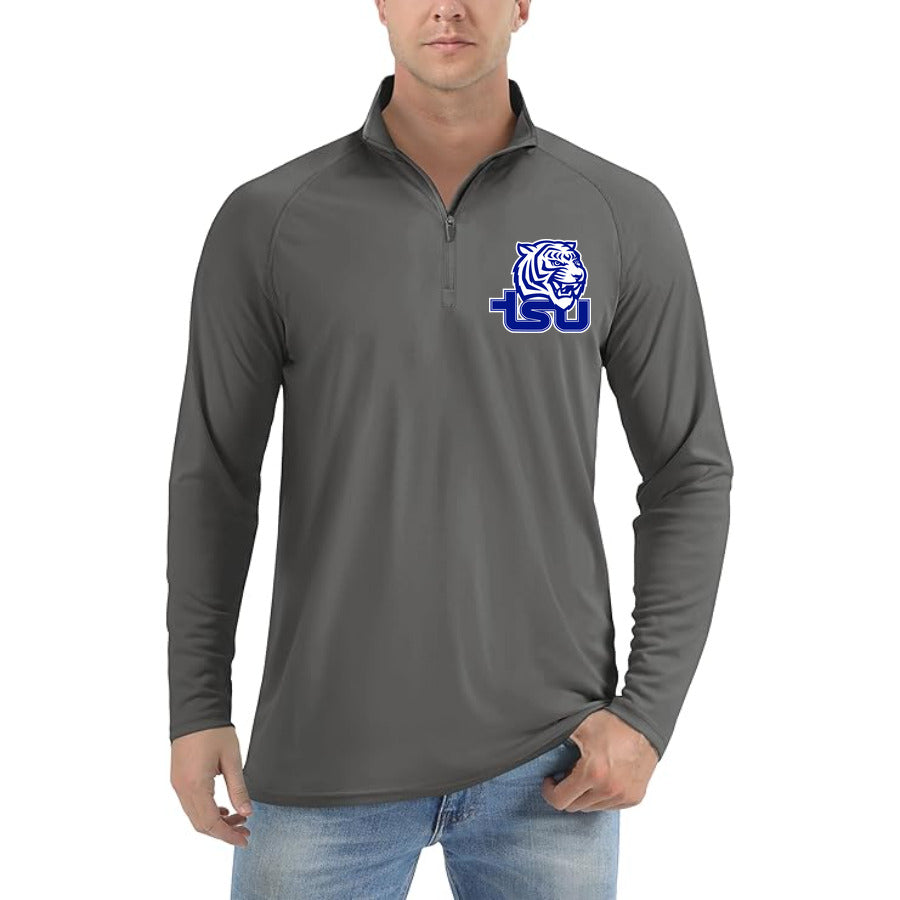 Tennessee State Tigers Logo quarter-zip athletic shirt in Dark Gray