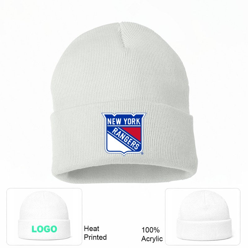 New York Rangers White Beanie Hat