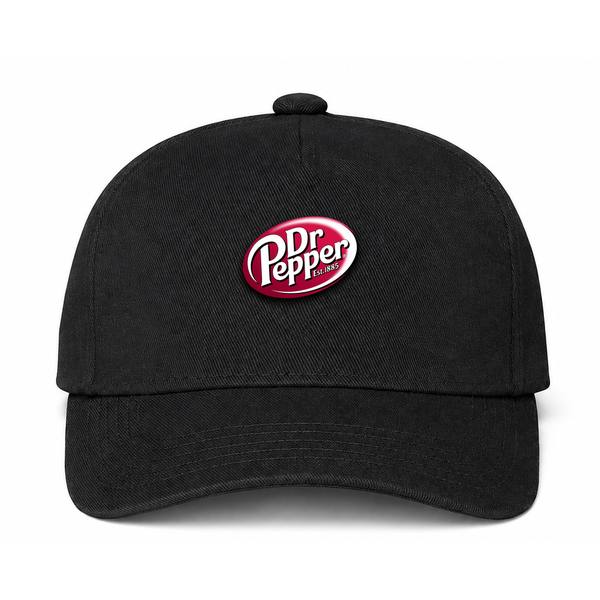 Dr Pepper Logo Black Dad Baseball Cap Hat