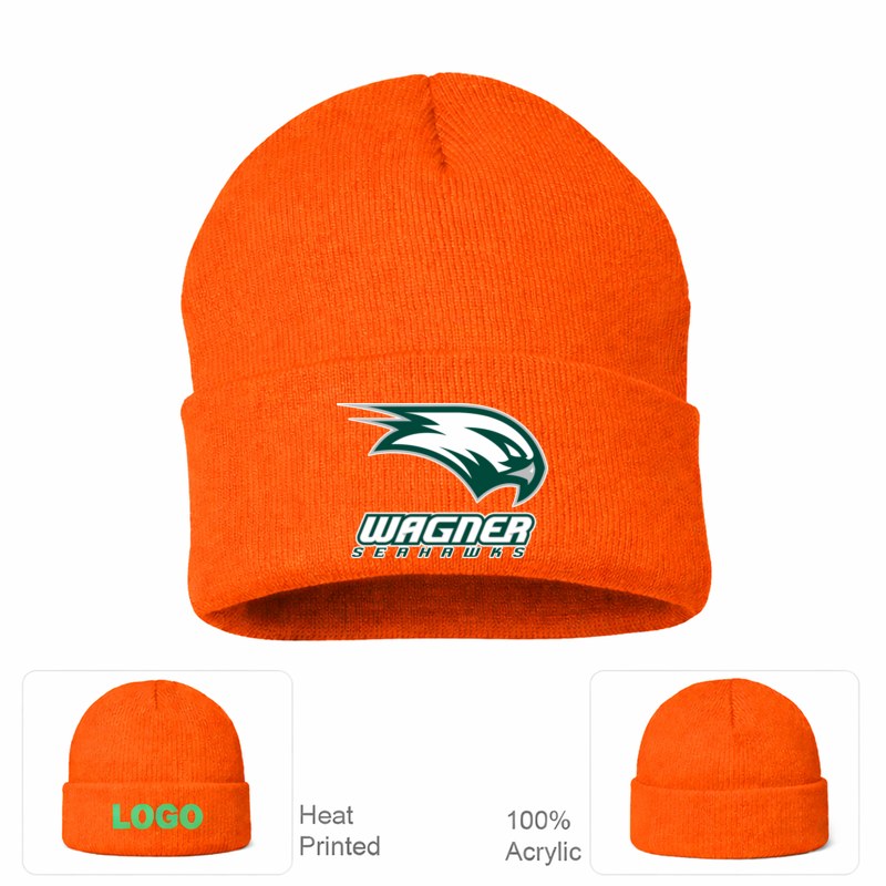 Wagner Seahawks Orange Beanie Hat